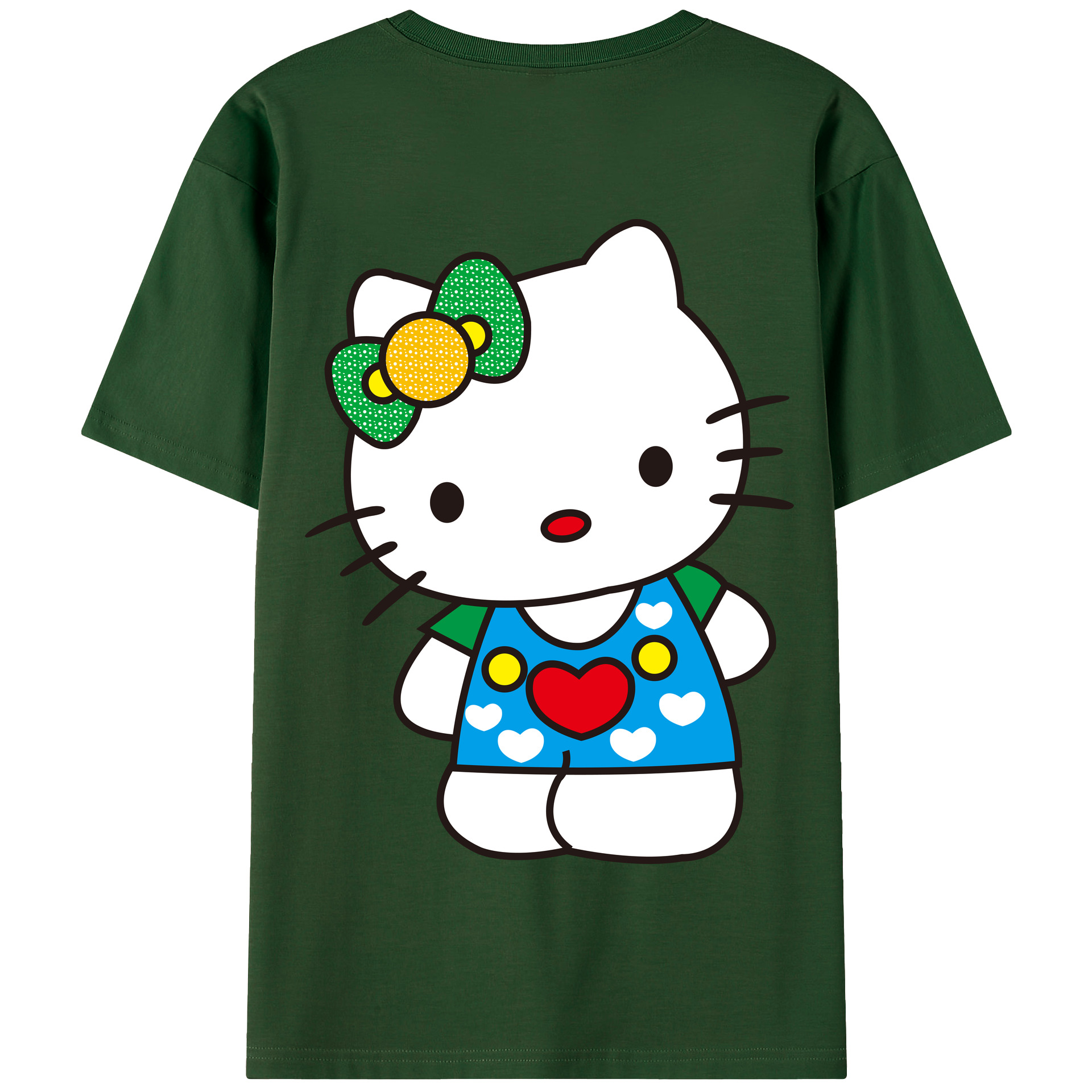 （画像用） Hello Kitty ハローキティ 綿100％半袖Tシャツ（背面プリント）